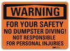 Warning Sign 7 in x 10 in Plastic