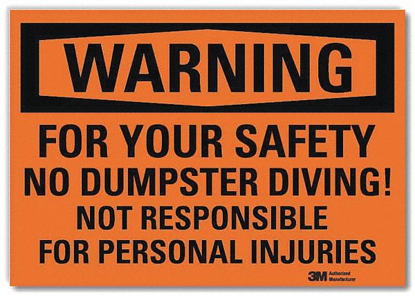 Warning Sign 7x10in Reflective Sheeting