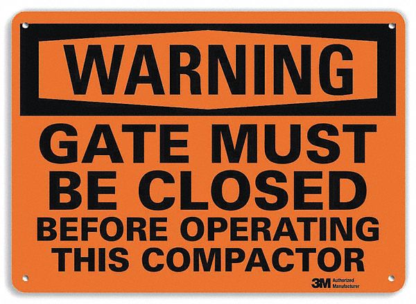 Warning Sign 10 in x 14 in Plastic