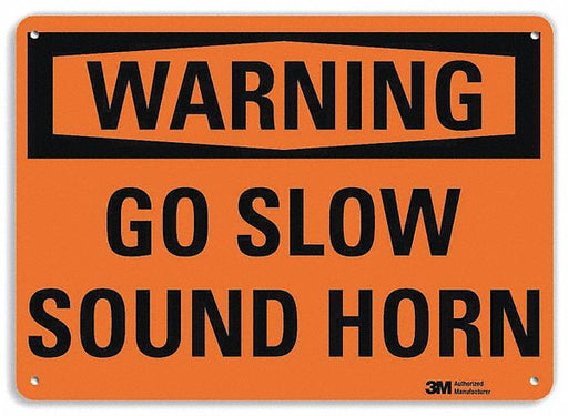 Warning Sign 7 in x 10 in Plastic