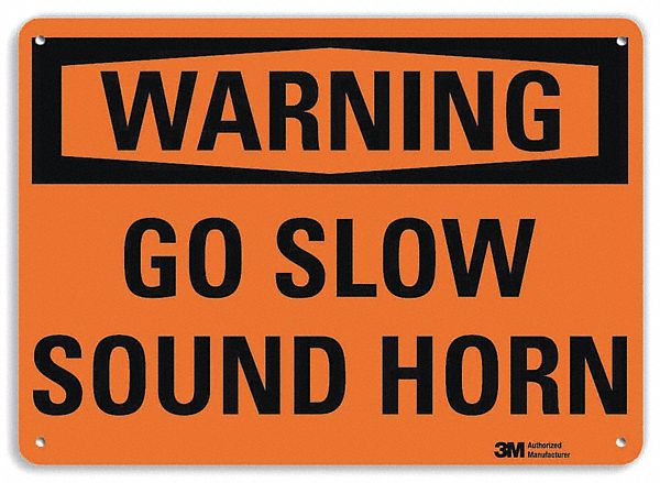 Warning Sign 7 in x 10 in Plastic