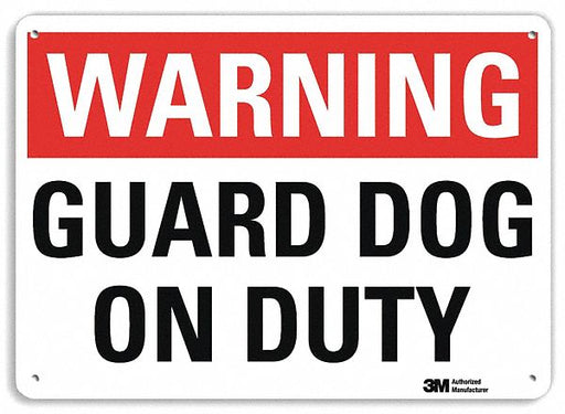 Warning Sign 10 in x 14 in Aluminum