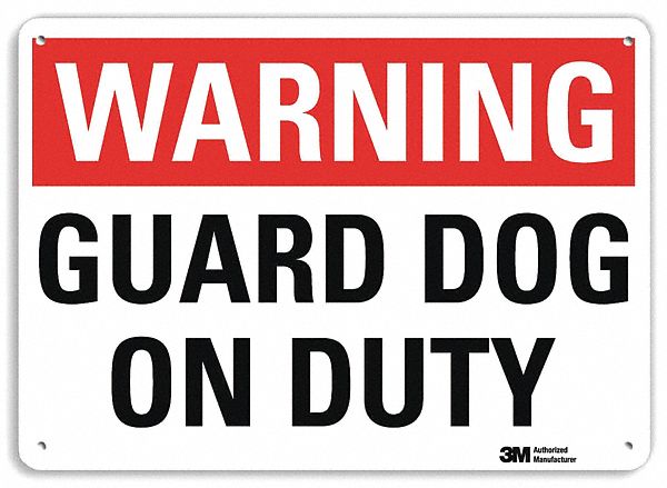 Warning Sign 10 in x 14 in Aluminum