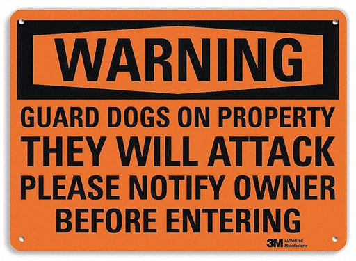 Security Sign 7 in x 10 in Plastic
