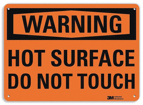 Warning Sign 10 in x 14 in Aluminum
