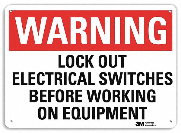 Warning Sign 7 in x 10 in Plastic