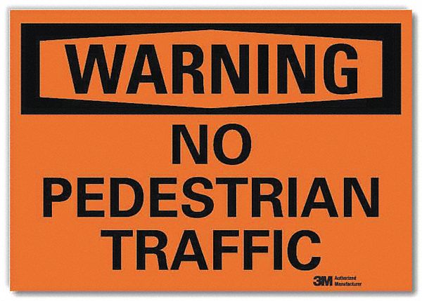 Rflct Pedestrian Traffic Lbl 5x7in Alum