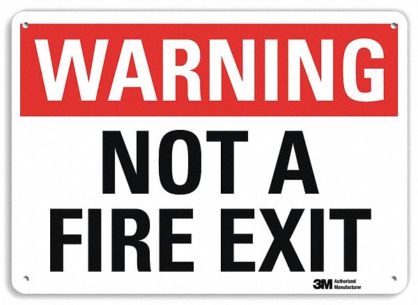 Warning Sign 10 in x 14 in Aluminum