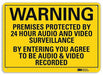 Warning Sign 7 in x 10 in Plastic