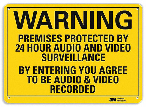 Warning Sign 7 in x 10 in Plastic
