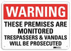 Warning Sign 10 in x 14 in Aluminum