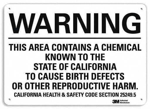 Warning Sign 10 in x 14 in Plastic