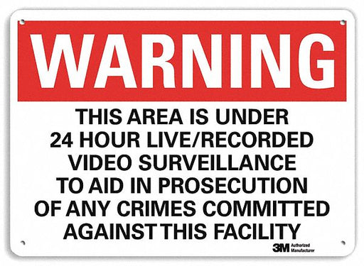 Warning Sign 10 in x 14 in Plastic
