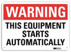 Warning Sign 7 inx10 in Plastic