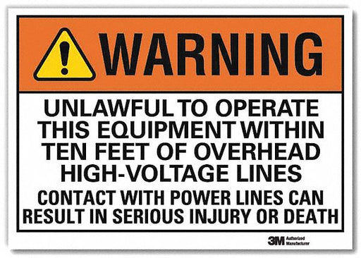 Warning Sign 7 in x 10 in Rflct Sheeting