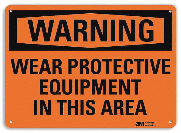 Warning Sign 10 in x 14 in Aluminum
