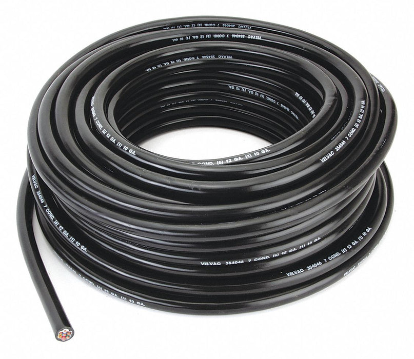 TrailerCable 10AWG/12AWG Black 100ft