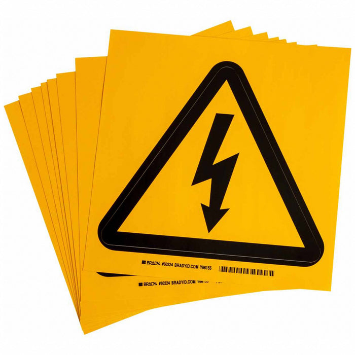 Label PS Vinyl 8inHx8inW Elec Volt PK10