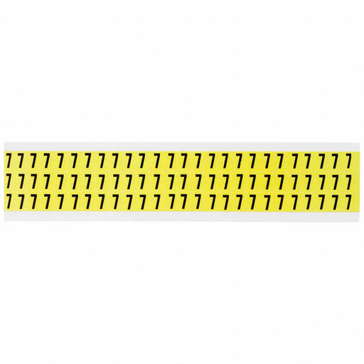 Number Label 7 Blk On Yllw 1/2inH