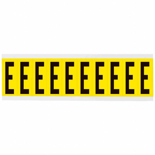 Letter Label E Blk On Yllw 2-1/4inH