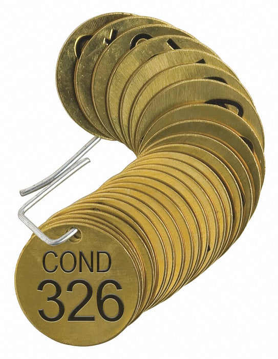 Numbered Tag Brass 1 1/2in W PK25
