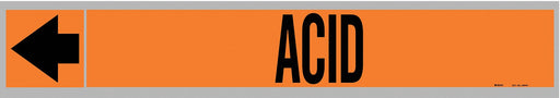 Pipe Marker Acid 1 in H 8 in W