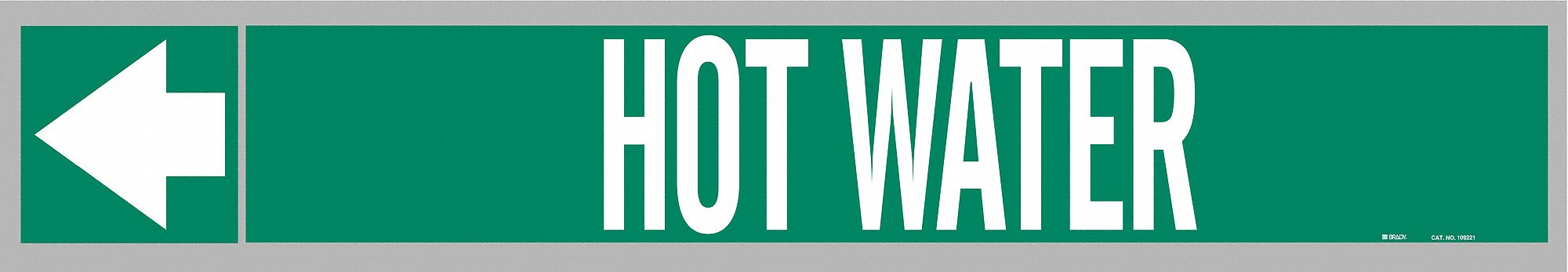Pipe Marker Hot Water 1 in H 8 in W
