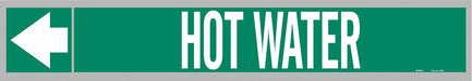 Pipe Marker Hot Water 2in H 12in W