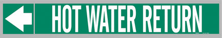 Pipe Marker Hot Water Return 2in H