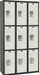 Lckr 3x3Lckr LtGry/Blk 72 x36 x18 Assm