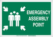 Emergency Assembly Sign 10x14 Aluminum