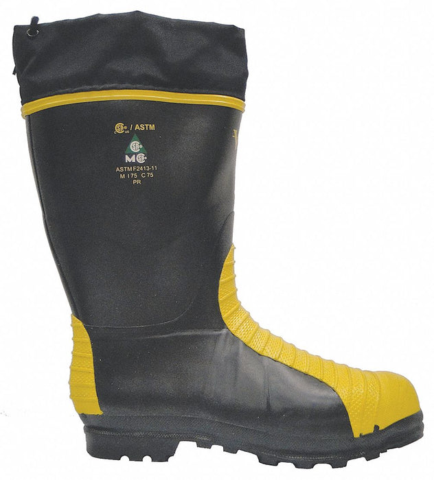 J0966 Rubber Boot Unisex 8 Knee Black