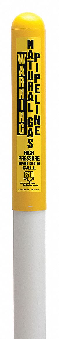 Utility Dome Marker 66in.H Yllw/Blk/Wht