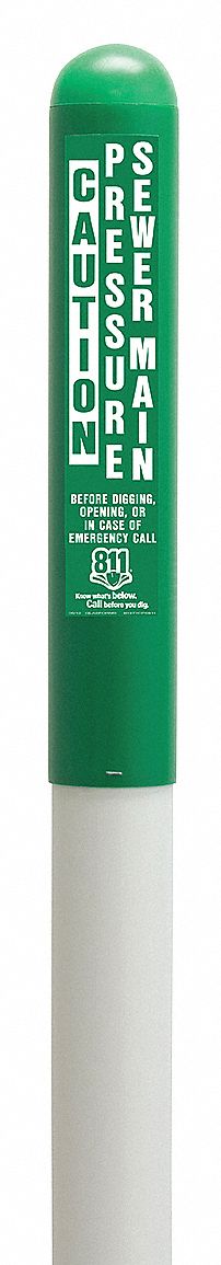 Utility Dome Marker 66 in H Green/White