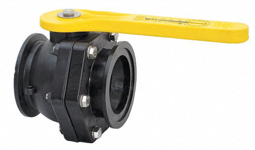 Manual 2-Way Ball Valve Flange Polypro