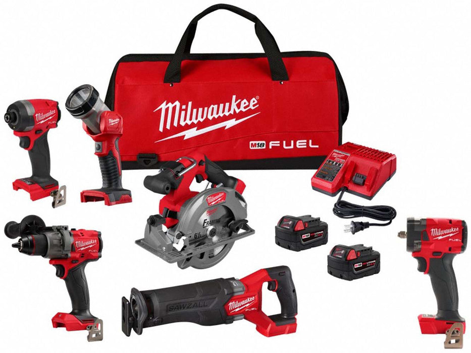 M18 FUEL 5PC Kit + 3/8 Impact Wrench