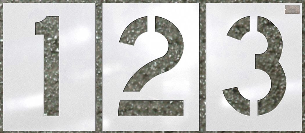 StencilSet NumberSet Polyethylene 12pcs