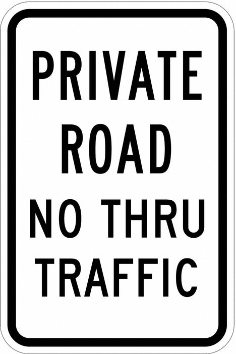 Traffic Sign 18 in x 12 in White