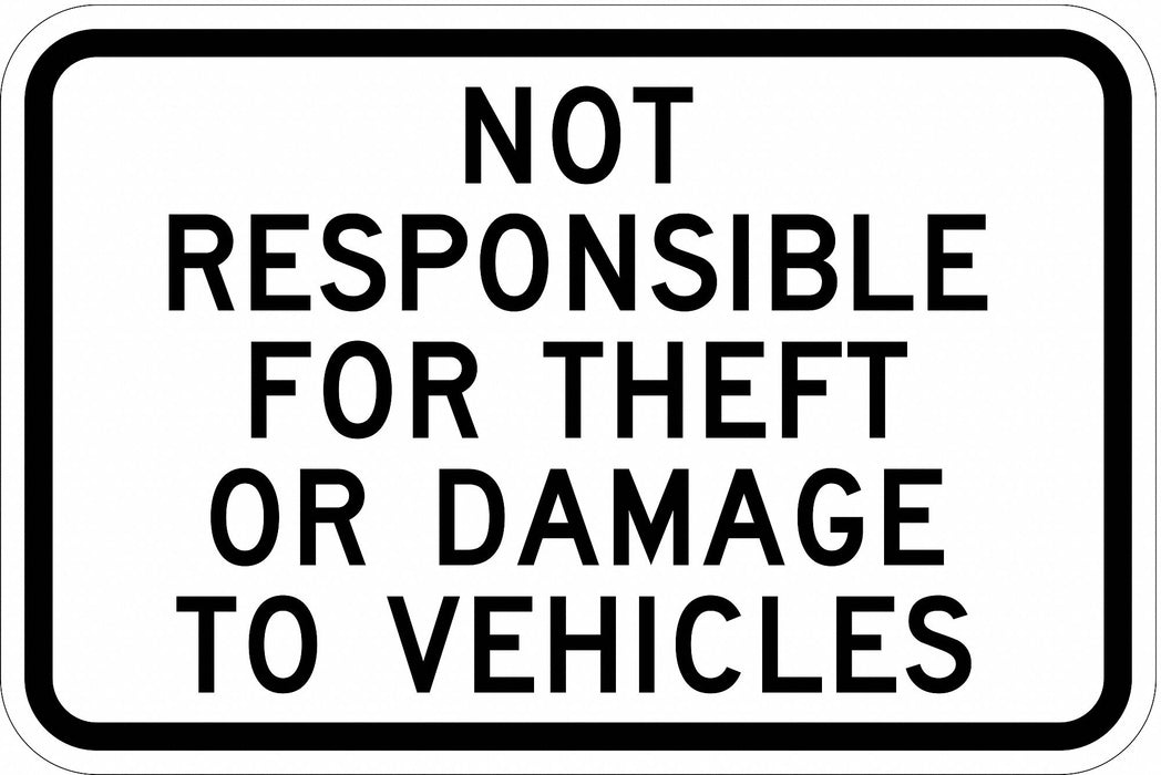 Parking Lot Damage Advisory Sign 12x18 