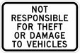 Parking Lot Damage Advisory Sign 12 x18 