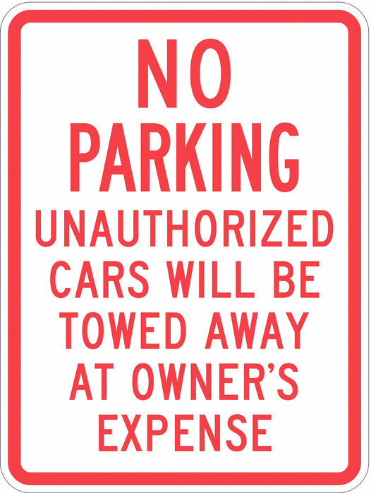 Tow Zone No Parking Sign 24 x 18 