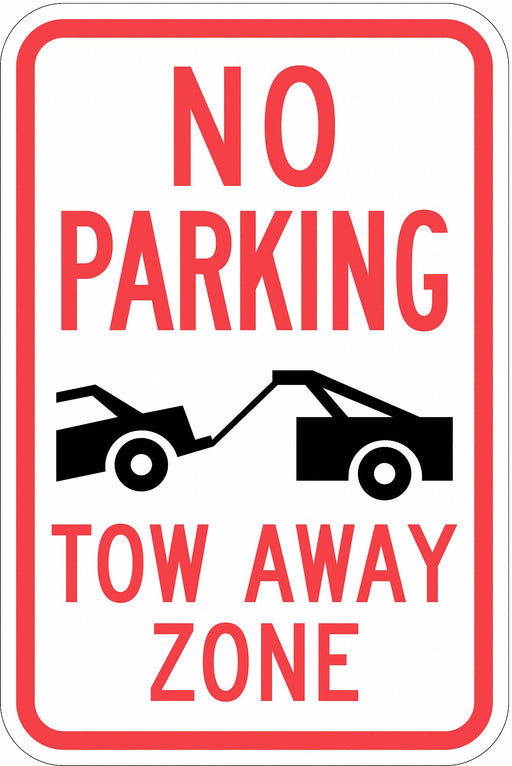 Tow Zone No Parking Sign 18 x 12 