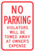 Tow Zone No Parking Sign 18 x 12 