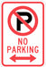 H1883 No Parking Sign 18 x 12 