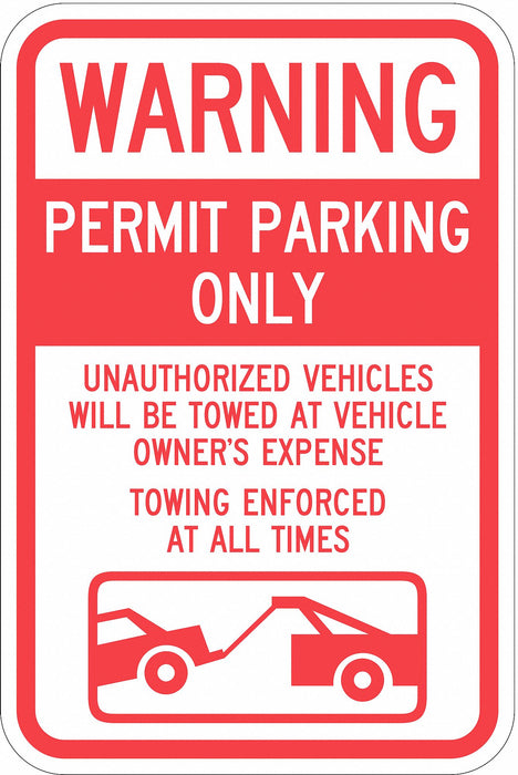 Permit Parking Sign 18 x 12 