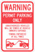 Permit Parking Sign 18 x 12 