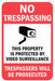 Property Sign 18 in x 12 in Aluminum