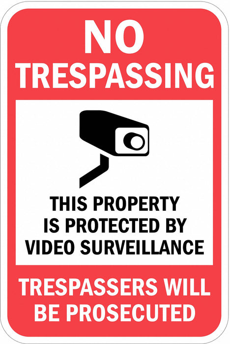 Rflctv No Trespassing Sign 18x12in Alum