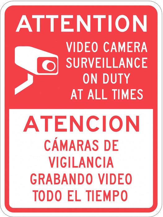 Rflct Srveillnce Attention/Atencion Sign