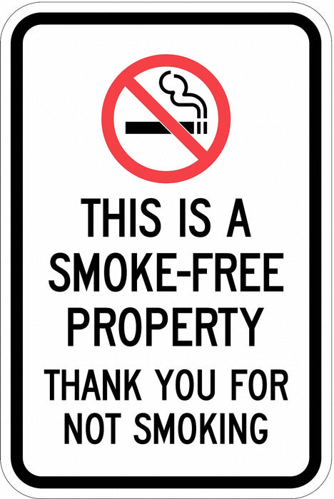 Reflective No Smoking Sign 18x12in Alum